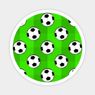 Football / Soccer Balls - Seamless Pattern on Stadium Background Magnet